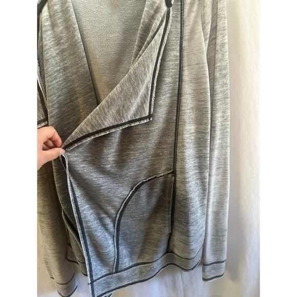 Lucky Lotus by Lucky Brand Gray Contrast Stitch Open Cardigan – Size Med - Picture 8 of 8